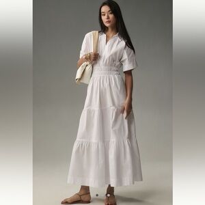 Classy NWT brand new Anthropologie Somerset maxi dress white shirt dress sz MP